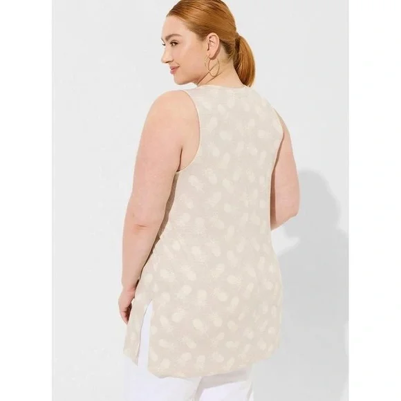 Torrid Beige Pineapple Print Tank Top - Picture 4 of 11